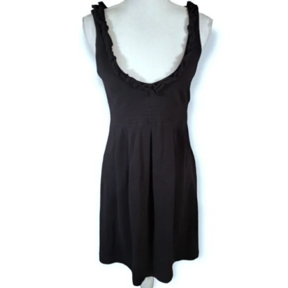 J.CREW BLACK RUFFLE DRESS SZ.2 EUC.